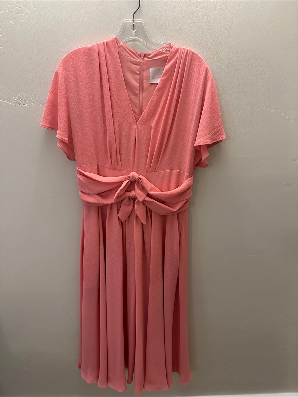 Gal Meets Glam Coral Blush Wrap-Style Dress